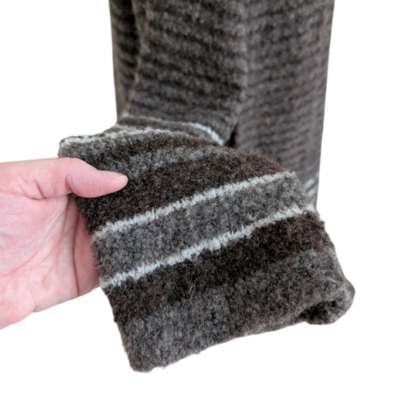 Emproved Long Cardigan Open Front Shawl Collar Brown Beige Cream Women's Small - Picture 6 of 12